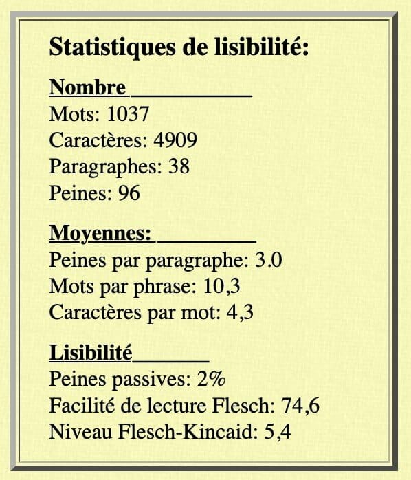 lisibilité stats